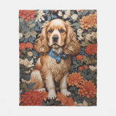 Cocker Spaniel William Morris Inspirierte Floral Fleecedecke (Vorderseite)