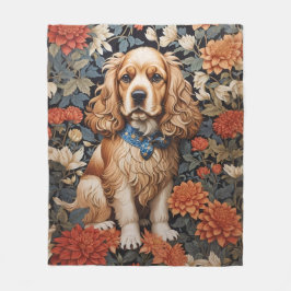 Cocker Spaniel William Morris Inspirierte Floral Fleecedecke