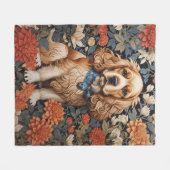 Cocker Spaniel William Morris Inspirierte Floral Fleecedecke (Vorderseite (Horizontal))
