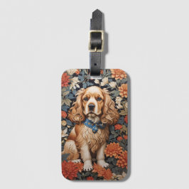 Cocker Spaniel William Morris Inspirierte Floral Gepäckanhänger