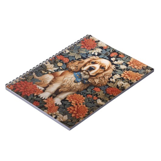 Cocker Spaniel William Morris Inspirierte Floral Notizblock (Linke Seite)
