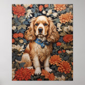 Cocker Spaniel William Morris Inspirierte Floral Poster (Vorne)