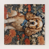 Cocker Spaniel William Morris Inspirierte Floral Puzzle (Horizontal)