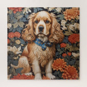 Cocker Spaniel William Morris Inspirierte Floral Puzzle (Vertikal)