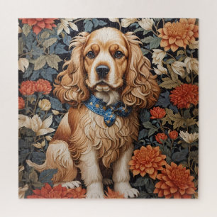 Cocker Spaniel William Morris Inspirierte Floral Puzzle