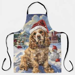 Cocker Spaniel Winter Wonderland Weihnachtsfreude Schürze