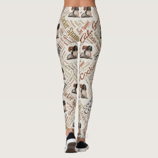 Cocker spaniel-Wort-Kunst Leggings (Rückseite)