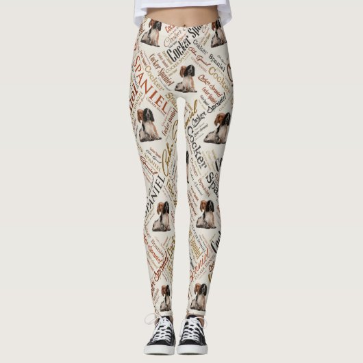 Cocker spaniel-Wort-Kunst Leggings (Vorderseite)