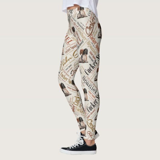 Cocker spaniel-Wort-Kunst Leggings (Links)