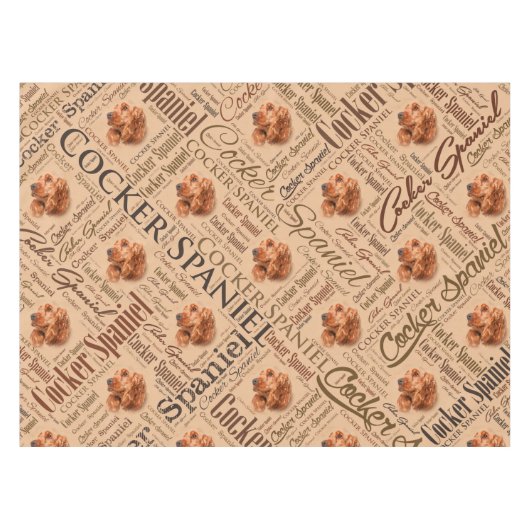 Cocker spaniel-Wort-Kunst Tischdecke (Vorderseite (Horizontal))