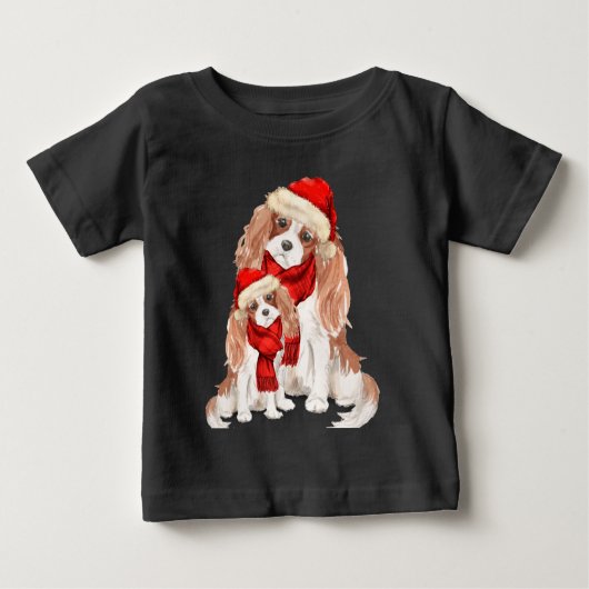 Cocker Spaniels Funny Christmas Fleas Navidog Baby T-shirt (Vorderseite)