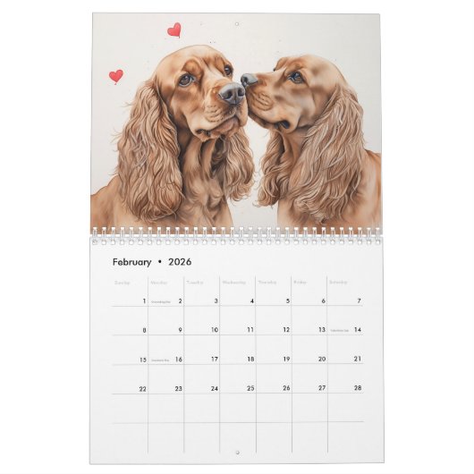 Cocker-Spaniels-Kalender für jedes Jahr Kalender (Feb 2026)