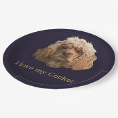 Cocker-Spaniels Pappteller (Schrägansicht)