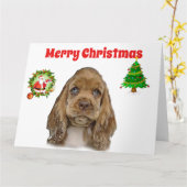Cocker Spaniels Weihnachtskarten Karte (Gelbe Blume)