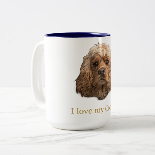 Cocker-Spaniels Zweifarbige Tasse (Vorderseite Links)