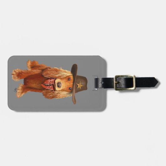 Cocker Spanier Cowboy Gepäckanhänger (Vorderseite horizontal)