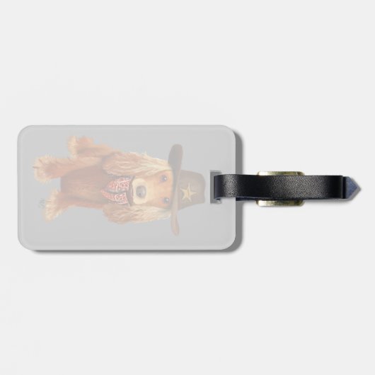 Cocker Spanier Cowboy Gepäckanhänger (Rückseite horizontal)