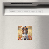 Cocker Spanier im Herbst hinterlässt Erntedank Kun Magnet (In Situ (Geschirrspüler))