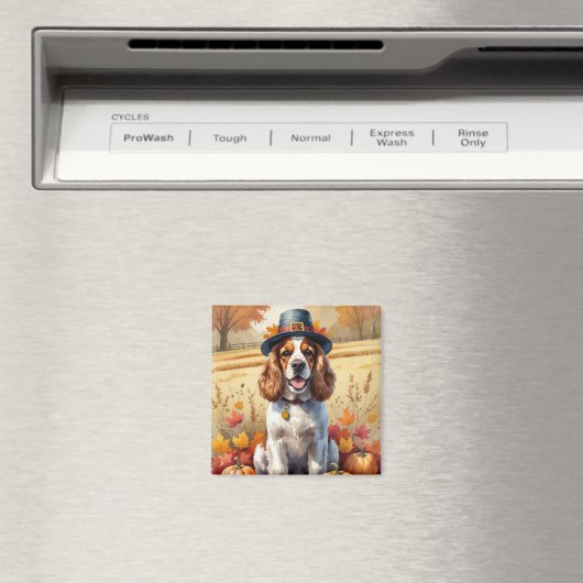 Cocker Spanier im Herbst hinterlässt Erntedank Kun Magnet (In Situ (Geschirrspüler))