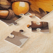 Cocker Spanier im Herbst hinterlässt Erntedank Kun Puzzle (Seite)
