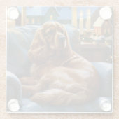 Cocker Spanier mit Weihnachts-Lichterfest Glasuntersetzer (Rückseite)