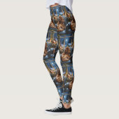 Cocker Spanier mit Weihnachts-Lichterfest Leggings (Links)