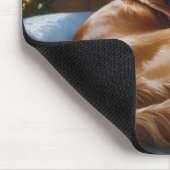 Cocker Spanier mit Weihnachts-Lichterfest Mousepad (Ecke)
