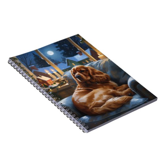 Cocker Spanier mit Weihnachts-Lichterfest Notizblock (Rechte Seite)