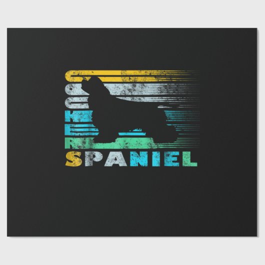 Cocker Spanier| Retro Black Cocker Spanisch Geschenkpapier (Flach)