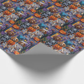 Cocker Spanierhunde Trick-or-Treating zu Halloween Geschenkpapier (Ecke)