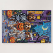 Cocker Spanierhunde Trick-or-Treating zu Halloween Puzzle (Horizontal)