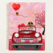 Cocker Spanierwagen mit Herz Valentins Planer (Vorderseite)