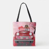 Cocker Spanierwagen mit Herz Valentins Tasche (Rückseite)