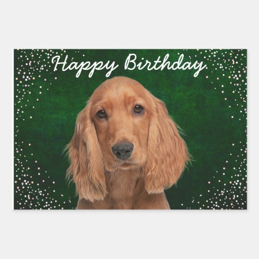 Cocker Spanierwrapping Paper Sheets Geschenkpapier Set (Vorderseite 3)