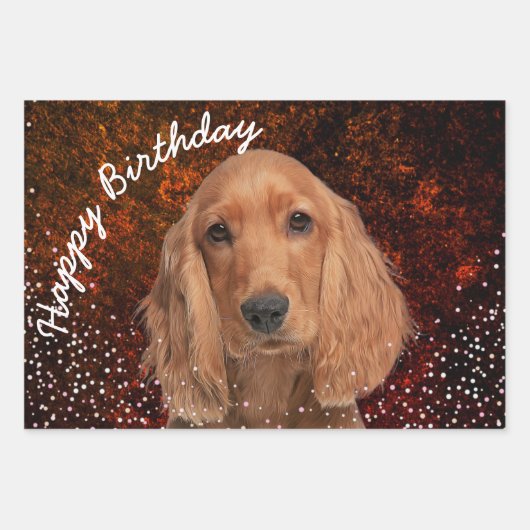 Cocker Spanierwrapping Paper Sheets Geschenkpapier Set (Vorderseite 2)