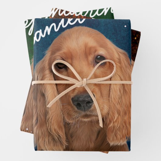Cocker Spanierwrapping Paper Sheets Geschenkpapier Set (Beispiel)