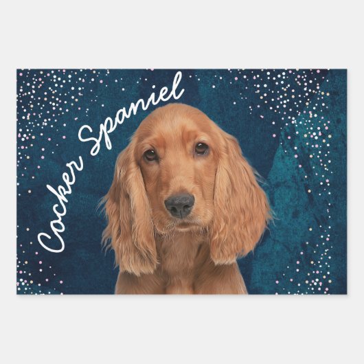 Cocker Spanierwrapping Paper Sheets Geschenkpapier Set (Vorderseite)