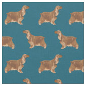 Cocker Spanisch dunkelblaues Muster Stoff (Nahaufnahme)