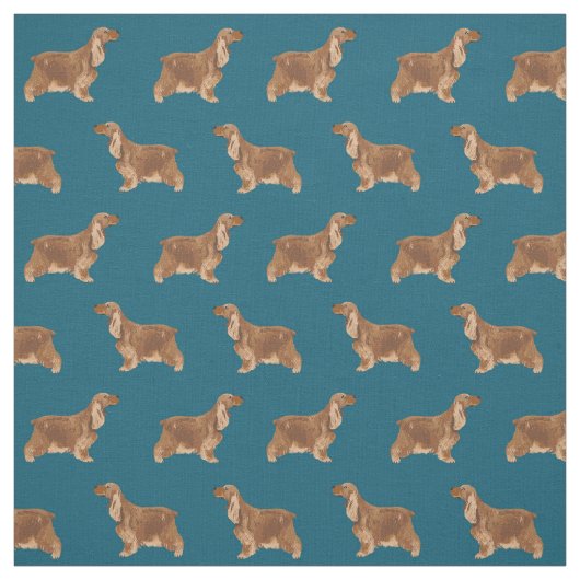 Cocker Spanisch dunkelblaues Muster Stoff (Muster)