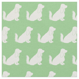 Cocker Spanisch Hund Silhouette Pet Sage Green Stoff