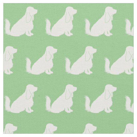 Cocker Spanisch Hund Silhouette Pet Sage Green Stoff (Nahaufnahme)