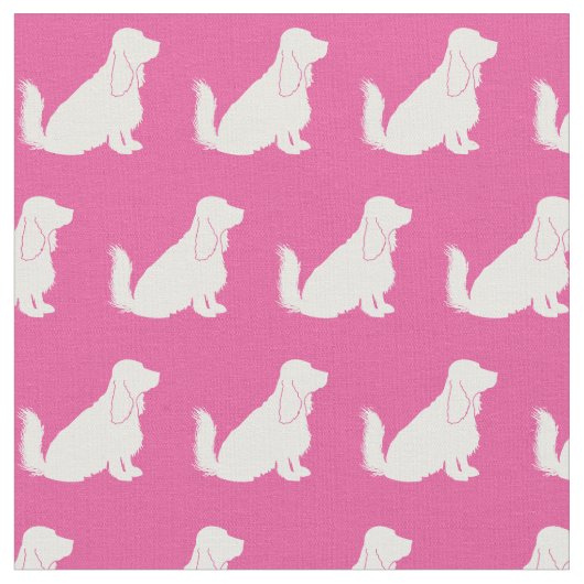 Cocker Spanisch Hund Silhouette Pink Stoff (Nahaufnahme)