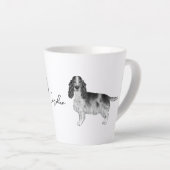 Cocker Spanisch in Schwarz und Weiß & Individuelle Milchtasse (Rechte Ecke)