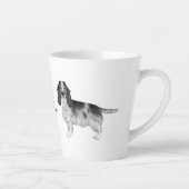 Cocker Spanisch in Schwarz und Weiß & Individuelle Milchtasse (Rechts)