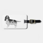 Cocker Spanisch in Schwarz, Weiß und Zoll Gepäckanhänger (Vorderseite horizontal)