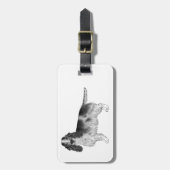 Cocker Spanisch in Schwarz, Weiß und Zoll Gepäckanhänger (Vorderseite vertikal)