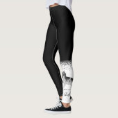 Cocker Spanisch in Schwarz, Weiß und Zoll Leggings (Links)