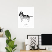 Cocker Spanisch in Schwarz, Weiß und Zoll Poster (Heimbüro)
