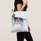 Cocker Spanisch in Schwarz, Weiß und Zoll Tasche (Von Nahem)