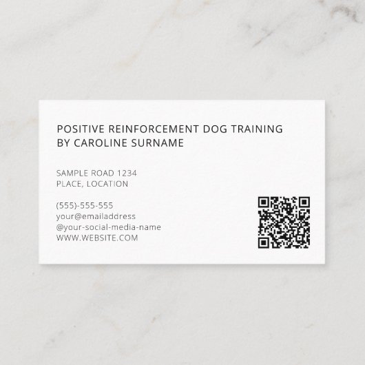 Cocker Spanisch in Schwarz, Weiß und Zoll Visitenkarte (Rückseite)